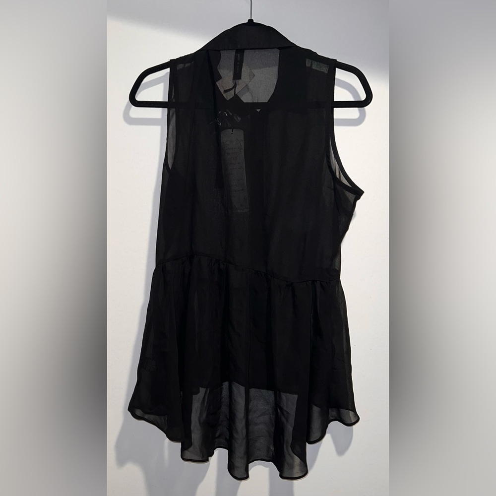 High low button up float, mesh shirt!